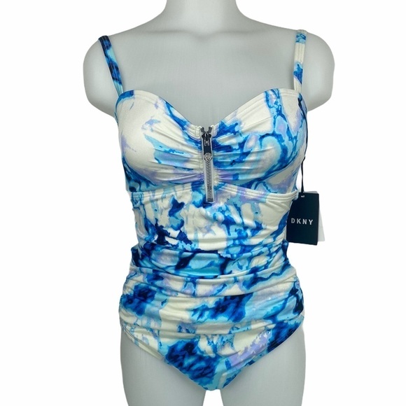 Dkny Zip One Piece Swimsuit - Picture 3 of 11